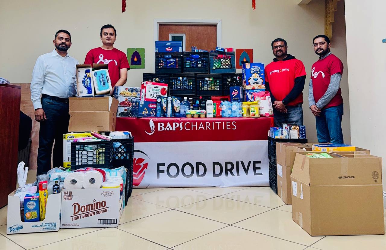 BAPS Charities donates over 670 lbs vegetarian food in Lansdale, PA