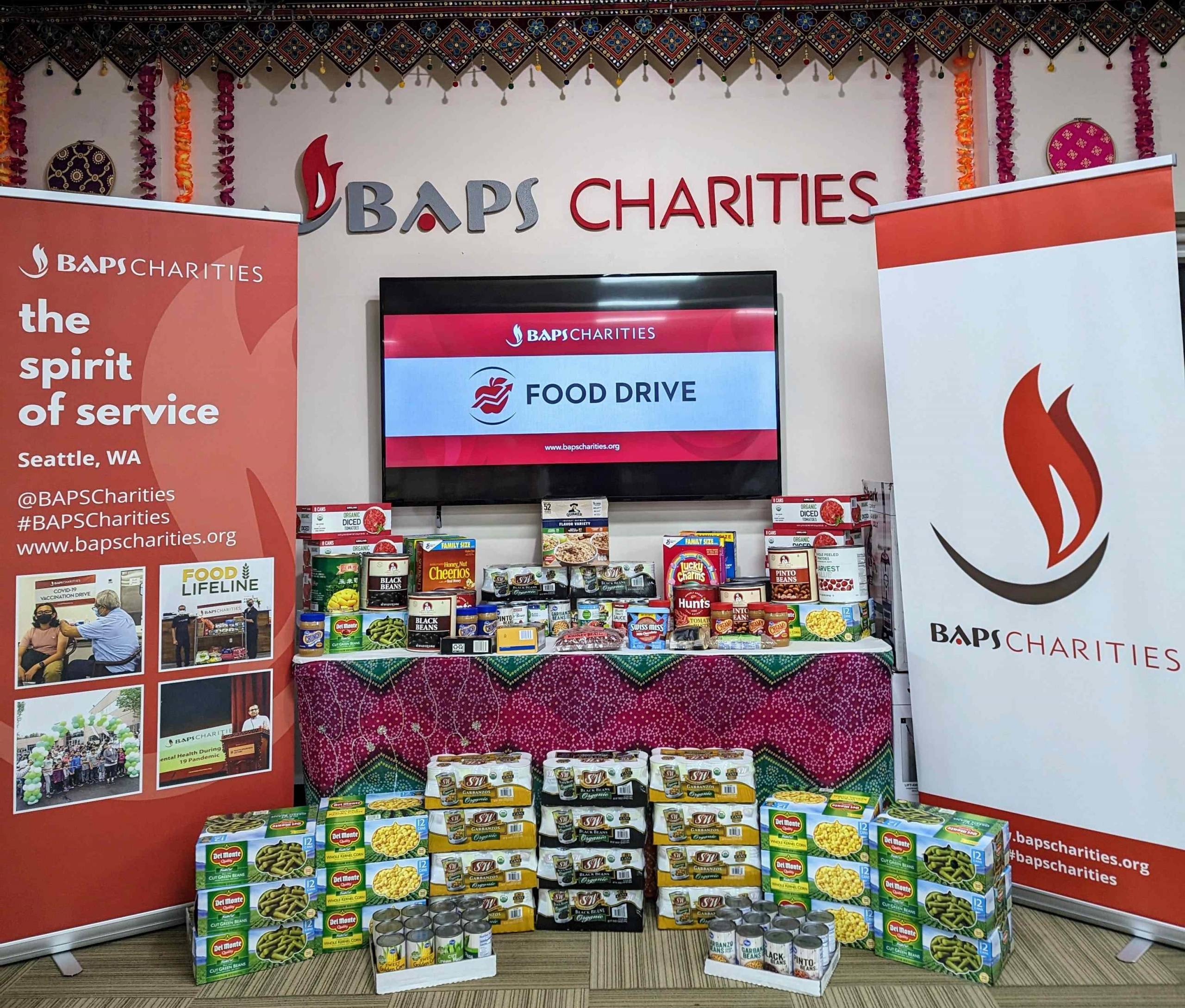 BAPS Charities donates over 400 lbs vegetarian food in Seattle, WA • BAPS  Charities, image size:2560x2178